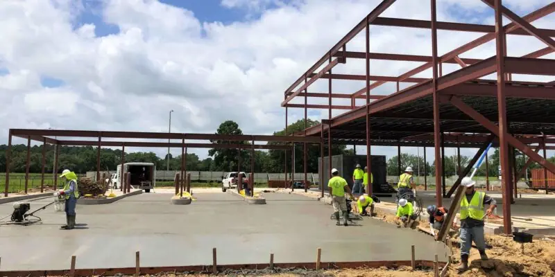 ARL crew pouring a concrete slab