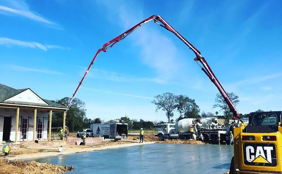 Concrete pump truck on an ARL job site